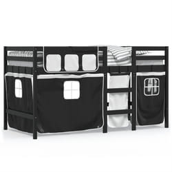 VidaXL 3283814 Lit pour enfant Noir, Blanc Polyester