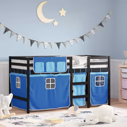 VidaXL 3283815 Lit pour enfant Bleu Polyester