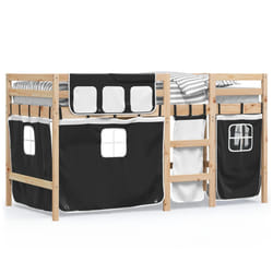 VidaXL 3283817 Lit pour enfant Noir, Blanc Polyester