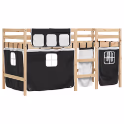 VidaXL 3283817 Lit pour enfant Noir, Blanc Polyester