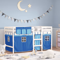 VidaXL 3283821 Lit pour enfant Bleu Polyester