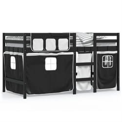 VidaXL 3283823 Lit pour enfant Noir, Blanc Polyester