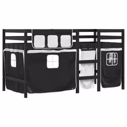 VidaXL 3283823 Lit pour enfant Noir, Blanc Polyester
