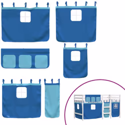 VidaXL 3283830 Lit pour enfant Bleu Polyester - Vue supplémentaire 7