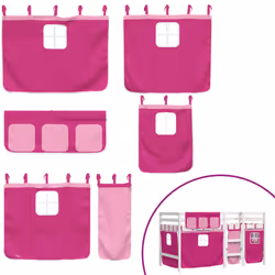 VidaXL 3283831 Lit pour enfant Rose Polyester - Vue supplémentaire 7