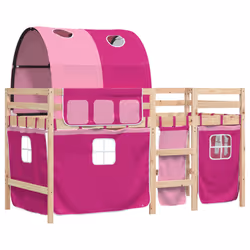 VidaXL 3283837 Lit pour enfant Rose Polyester