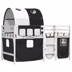 VidaXL 3283838 Lit pour enfant Noir, Blanc Polyester