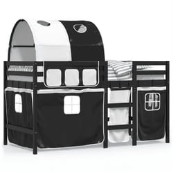 VidaXL 3283850 Lit pour enfant Noir, Blanc Polyester