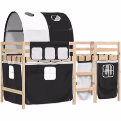 Ce lit mezzanine pour enfants a été fabriqué en pin massif et est conçu pour recevoir et optimiser l'espace. Construction en  ...