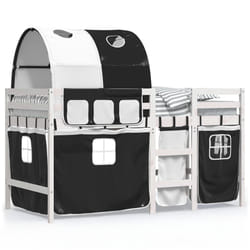 VidaXL 3283856 Lit pour enfant Noir, Blanc Polyester