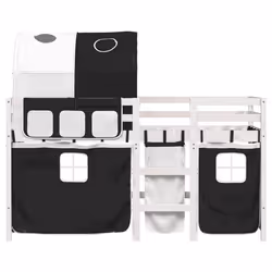 VidaXL 3283856 Lit pour enfant Noir, Blanc Polyester - Vue supplémentaire 4