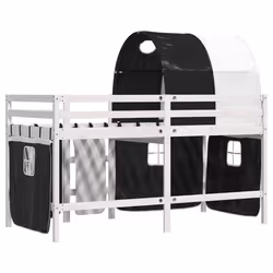 VidaXL 3283856 Lit pour enfant Noir, Blanc Polyester - Vue supplémentaire 6