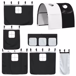 VidaXL 3283856 Lit pour enfant Noir, Blanc Polyester - Vue supplémentaire 8