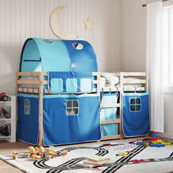 vidaXL Lit superposé sans matelas bleu 80x200 cm bois de pin massif - 80 x 200 cm