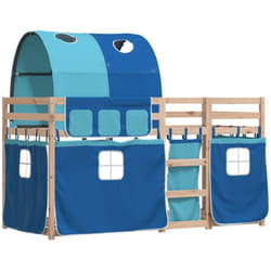 Vidaxl - Lit Superposé Sans Matelas Bleu 75x190 Cm Bois De Pin Massif