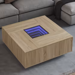 Cette table basse unique dotée d'un miroir à LED infini est adaptée à différents endroits. Matériau stable et durable : le bo ...