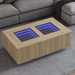 Cette table basse unique dotée d'un miroir à LED infini est adaptée à différents endroits. Matériau stable et durable : le bo ...