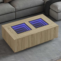 Vidaxl - Table basse avec led infini chêne sonoma 116x69x40 cm