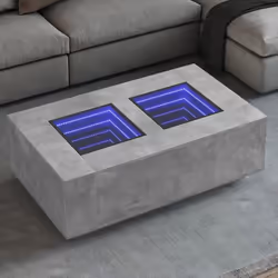 vidaXL Table basse avec LED infini gris béton 116x69x40 cm
