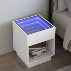 Vidaxl - Table de chevet avec led infini blanc 40x40x50 cm