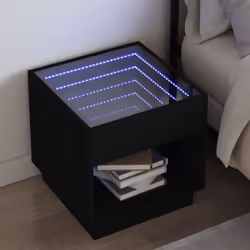 Cette table de chevet avec un miroir à LED infini constitue un ajout intemporel à votre décoration intérieure. Matériau stabl ...