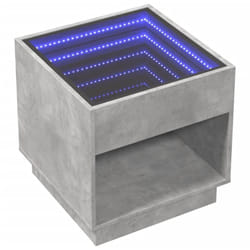 Table de chevet avec LED infini gris béton 50x50x50 cm vidaXL