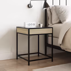 VidaXL 3284092 Table de nuit et table de chevet Chêne - Vue supplémentaire 4
