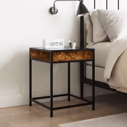 VidaXL 3284093 Table de nuit et table de chevet Chêne - Vue supplémentaire 4