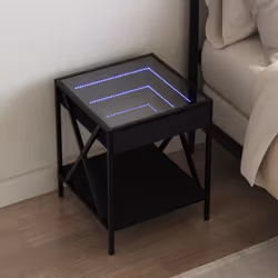 VidaXL 3284096 Table de nuit et table de chevet Noir