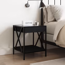 VidaXL 3284096 Table de nuit et table de chevet Noir - Vue supplémentaire 4
