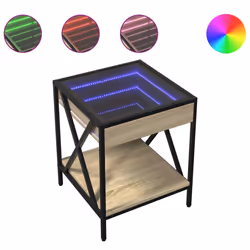VidaXL 3284097, Chêne, Verre, Acier, Bois, 40 kg, 400 mm, 400 mm, 490 mm