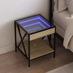 VidaXL 3284097 Table de nuit et table de chevet Chêne