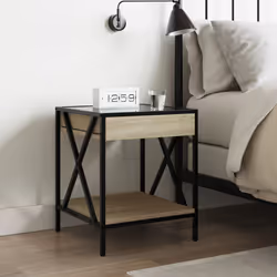 VidaXL 3284097 Table de nuit et table de chevet Chêne - Vue supplémentaire 4