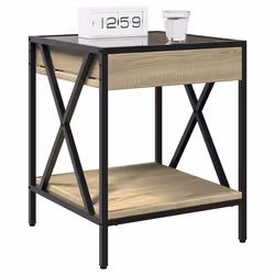 VidaXL 3284097 Table de nuit et table de chevet Chêne - Vue supplémentaire 5