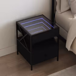 VidaXL 3284101 Table de nuit et table de chevet Noir