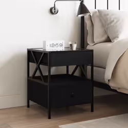 VidaXL 3284101 Table de nuit et table de chevet Noir - Vue supplémentaire 4