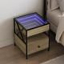 vidaXL Table de chevet avec LED infini chêne sonoma 40x40x51 cm