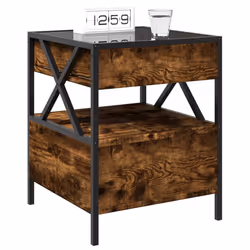 VidaXL 3284103 Table de nuit et table de chevet Chêne - Vue supplémentaire 5