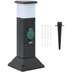 Vidaxl - Colonne de prise d'extérieur avec lampe et piquet à 2 voies