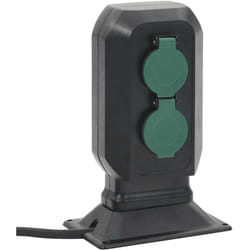 Vidaxl - Prise d'extérieur avec piquet à 4 voies noir vert 15,5x11x24 cm
