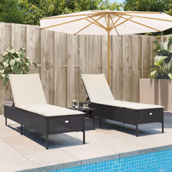 VidaXL 3284263 chaise d'extérieur Linge Siège rembourré Polyuréthane, Acier Crème, Blanc