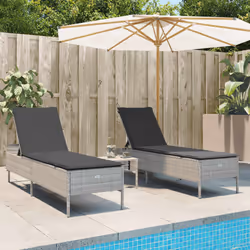 VidaXL 3284268 chaise d'extérieur Linge Siège rembourré Polyuréthane, Acier Gris