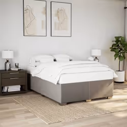 vidaXL Cadre de lit sans matelas taupe 140x190 cm tissu - 140 x 190 cm