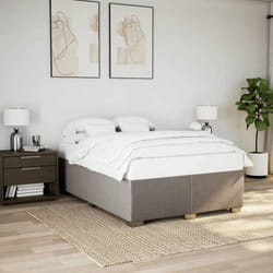 vidaXL Cadre de lit sans matelas taupe 140x190 cm tissu - 140 x 190 cm