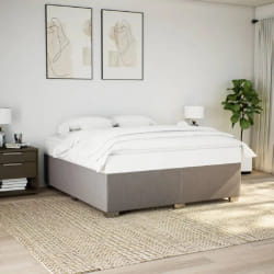 vidaXL Cadre de lit sans matelas taupe 200x200 cm tissu