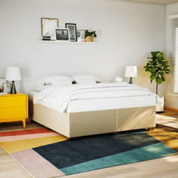 Cadre De Lit Sans Matelas Crème 200x200 Cm Tissu Vidaxl