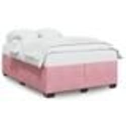 vidaXL Cadre de lit sans matelas rose 140x190 cm velours - 140 x 190 cm