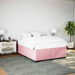 Cadre De Lit Rose 140x200 Cm Velours