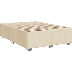 Cadre de lit sans matelas crème 140x200 cm tissu Vidaxl