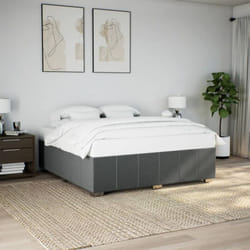 Cadre De Lit Sans Matelas Gris Foncé 200x200 Cm Tissu Vidaxl